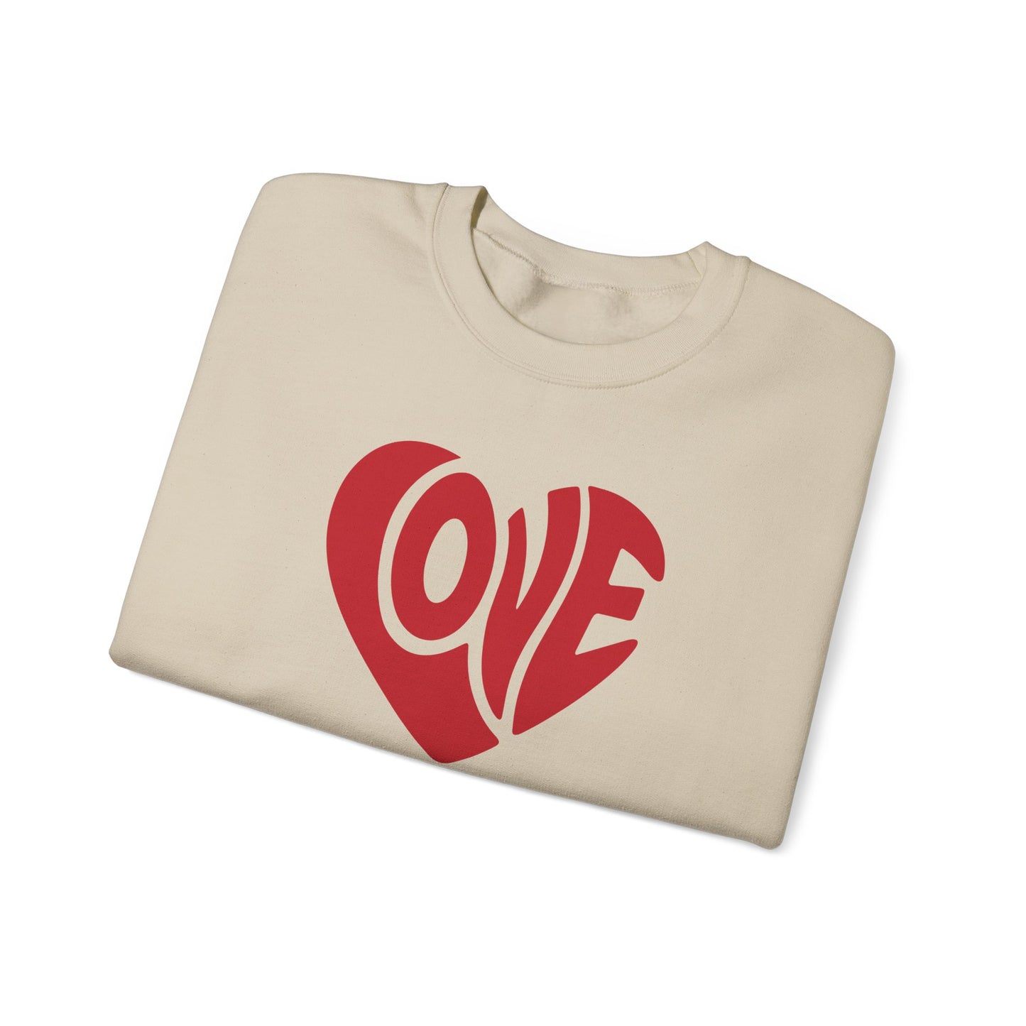 Love Heart Crewneck Sweatshirt — Retro Red Valentine Pullover