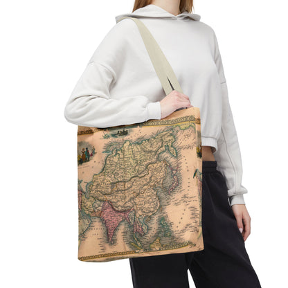 Vintage Map of Asia Tote Bag 3 Sizes