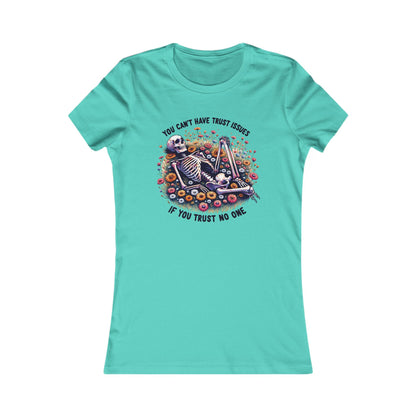 Trust No One Soft Tee You Can't Have Trust Issues if you Trust No One Skeleton Soft Tee Women's Skeleton Graphic Tee, Casual T-Shirt, Trust Issues Humor, Gift for Friends, Festival Outfit, Everyday Wear