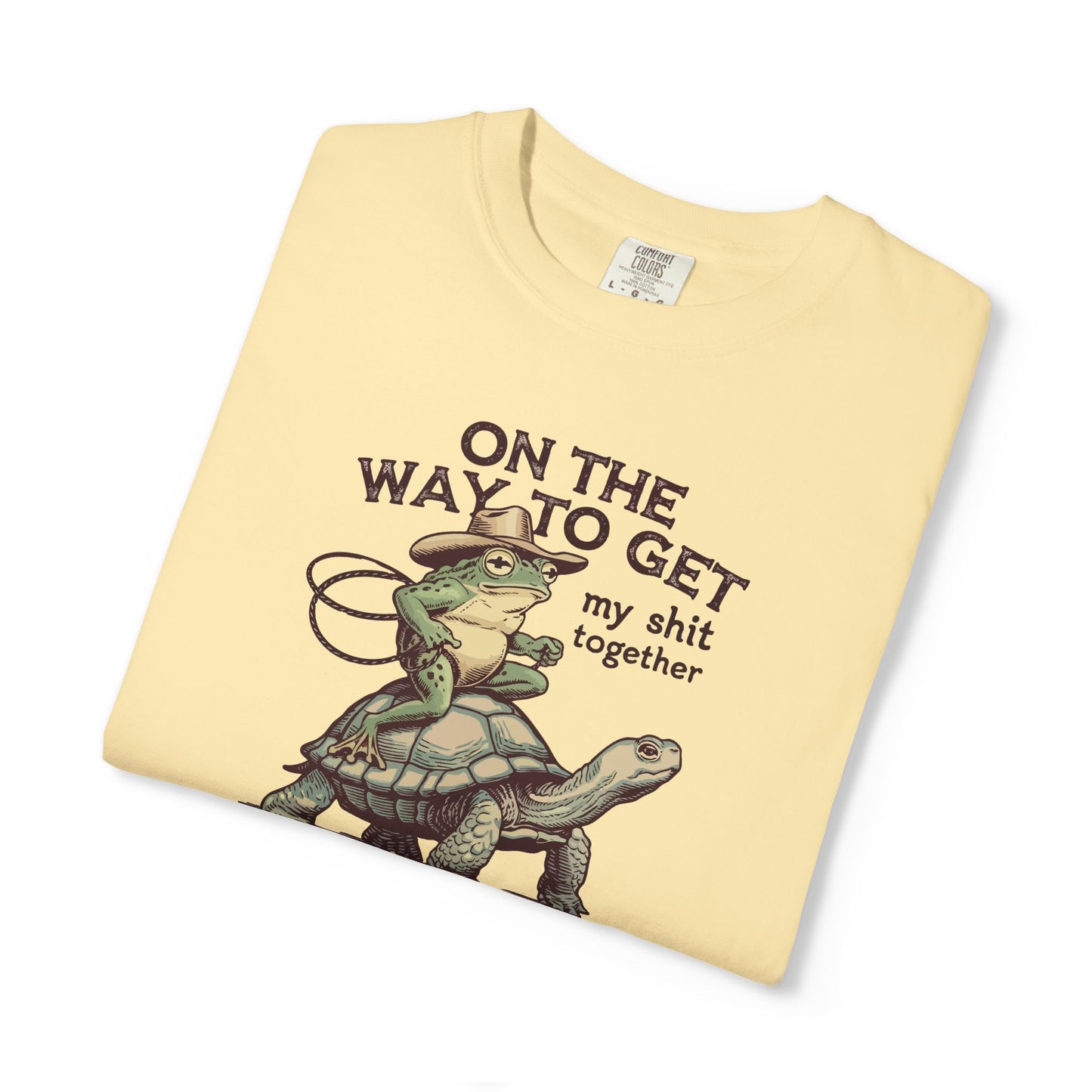 On the Way to Get My Sh*t Together Frog and Turtle Graphic T-Shirt