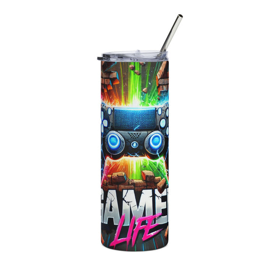 Gaming Stainless Steel Tumbler, 20oz - Gamer Life - Perfect for Gamers, Gifts for Birthdays, Holidays, and Daily Hydration