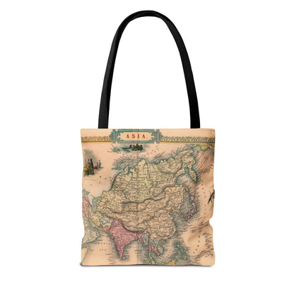 Vintage Map of Asia Tote Bag 3 Sizes