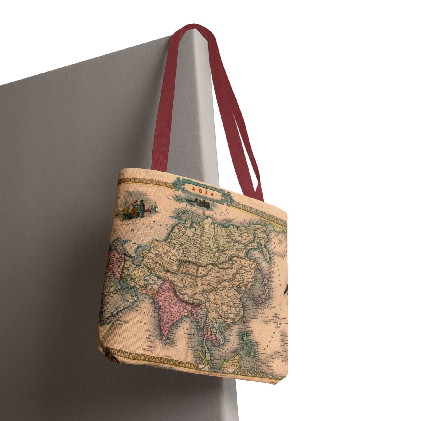 Vintage Map of Asia Tote Bag 3 Sizes