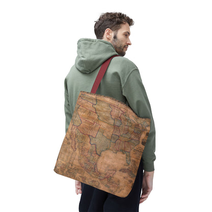 Vintage United States Map Tote Bag  Distressed Antique World Map All-Over Print Tote