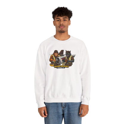 Aircraft Mechanics Crewneck Sweatshirt — Vintage Plane Techs Graphic