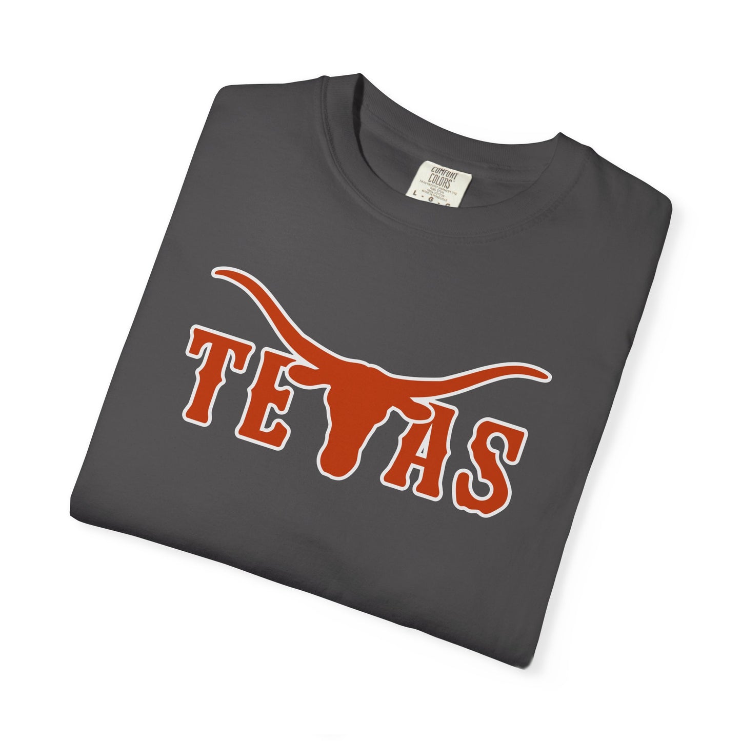 Texas Longhorns Graphic T-Shirt — Burnt Orange "TEXAS" with Longhorn Logo