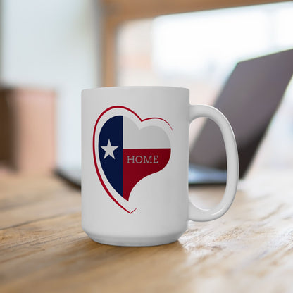 Texas is Home 11oz or 15oz White Mug
