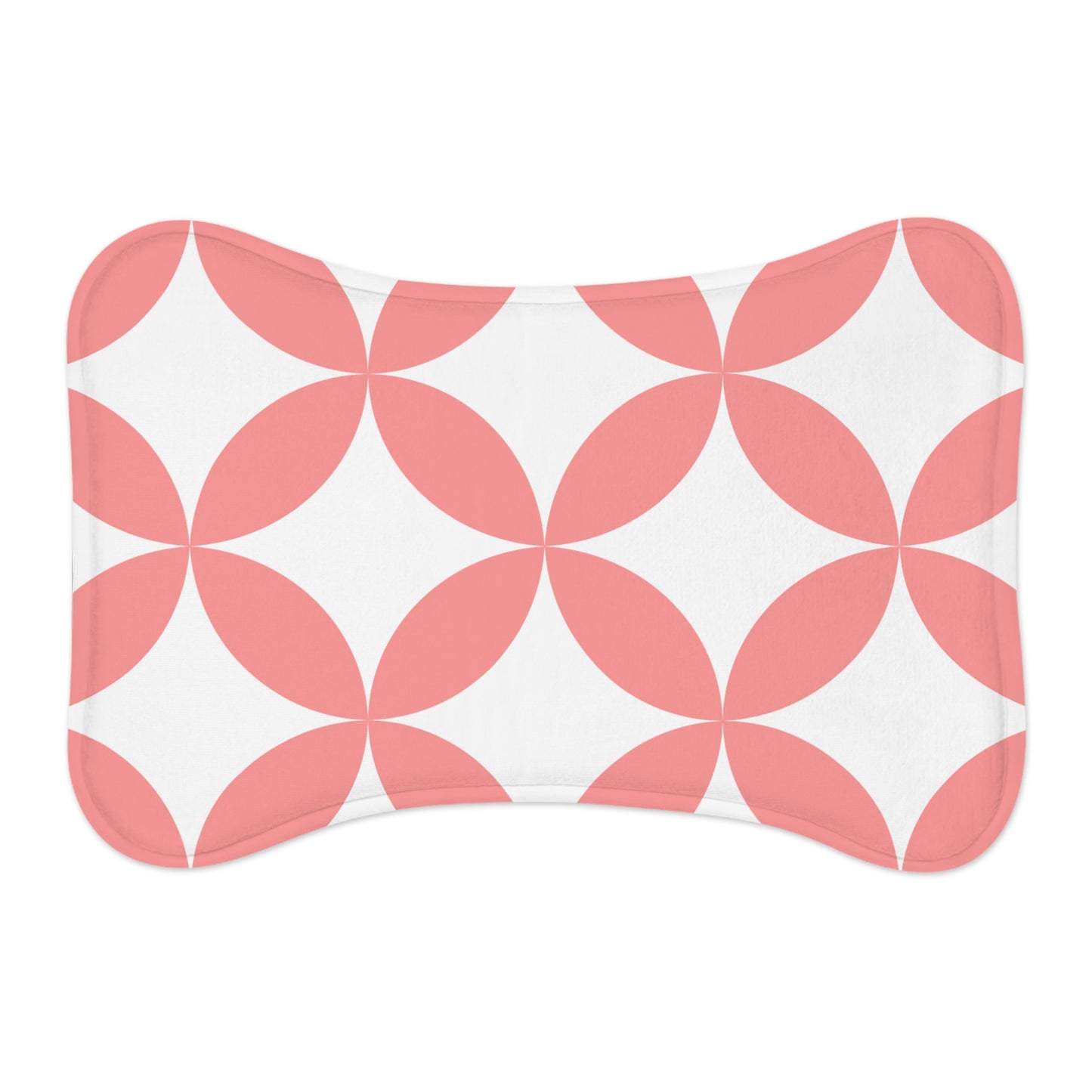 Modern Pink Geometric Pet Feeding Mat — Non-Slip Dog & Cat Placemat