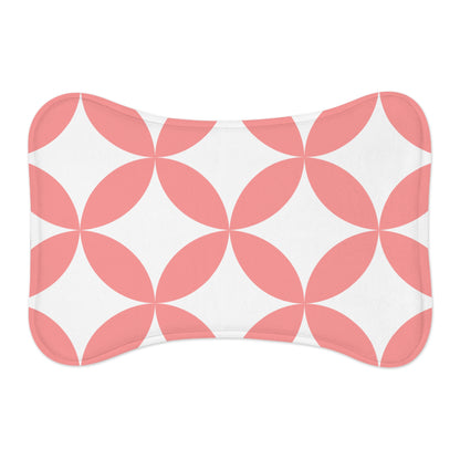 Modern Pink Geometric Pet Feeding Mat — Non-Slip Dog & Cat Placemat