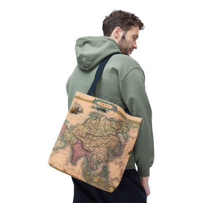 Vintage Map of Asia Tote Bag 3 Sizes