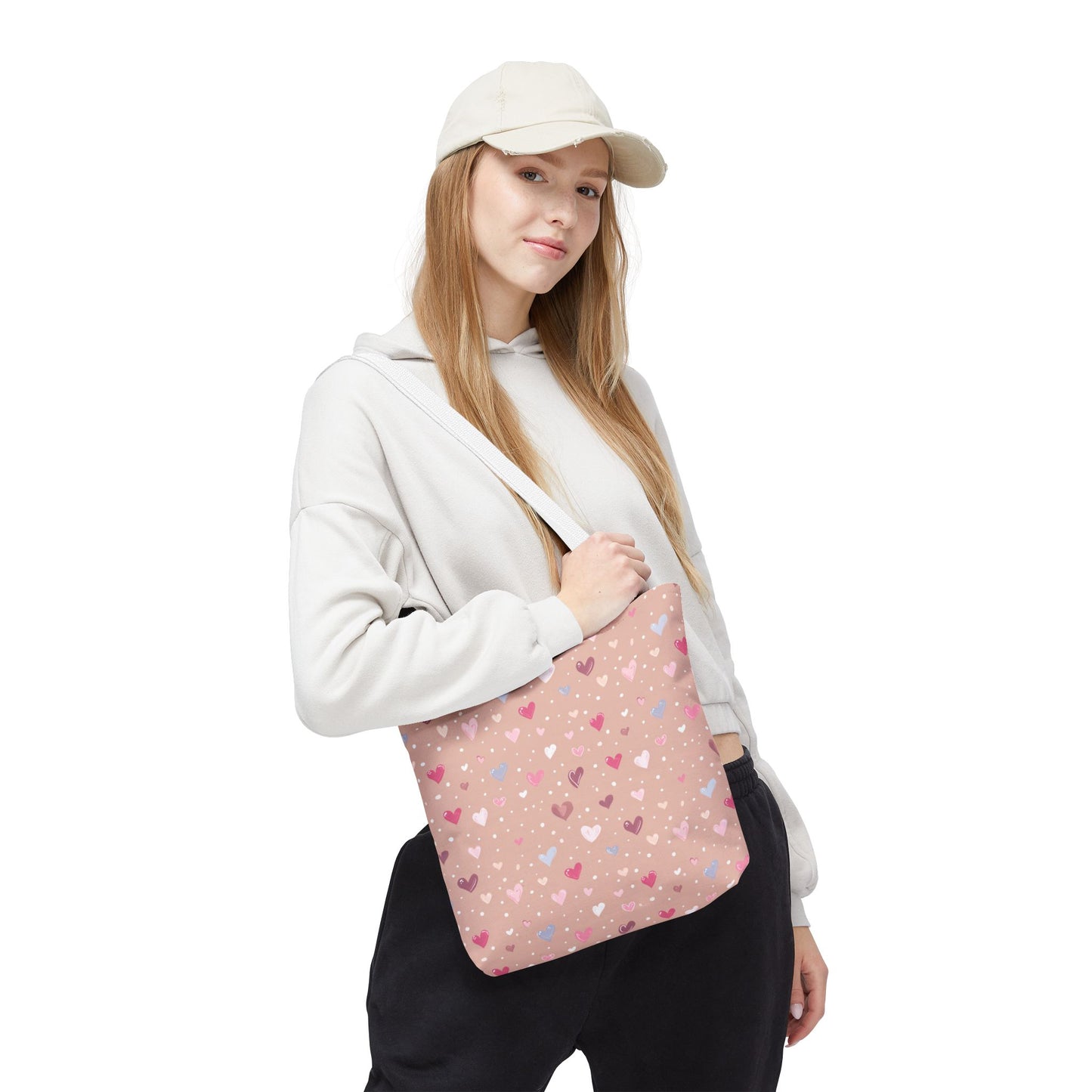 Pink Blush Heart Pattern Tote Bag