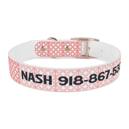 Personalized Pink Geo Dog Collar — Custom Name & Phone Number