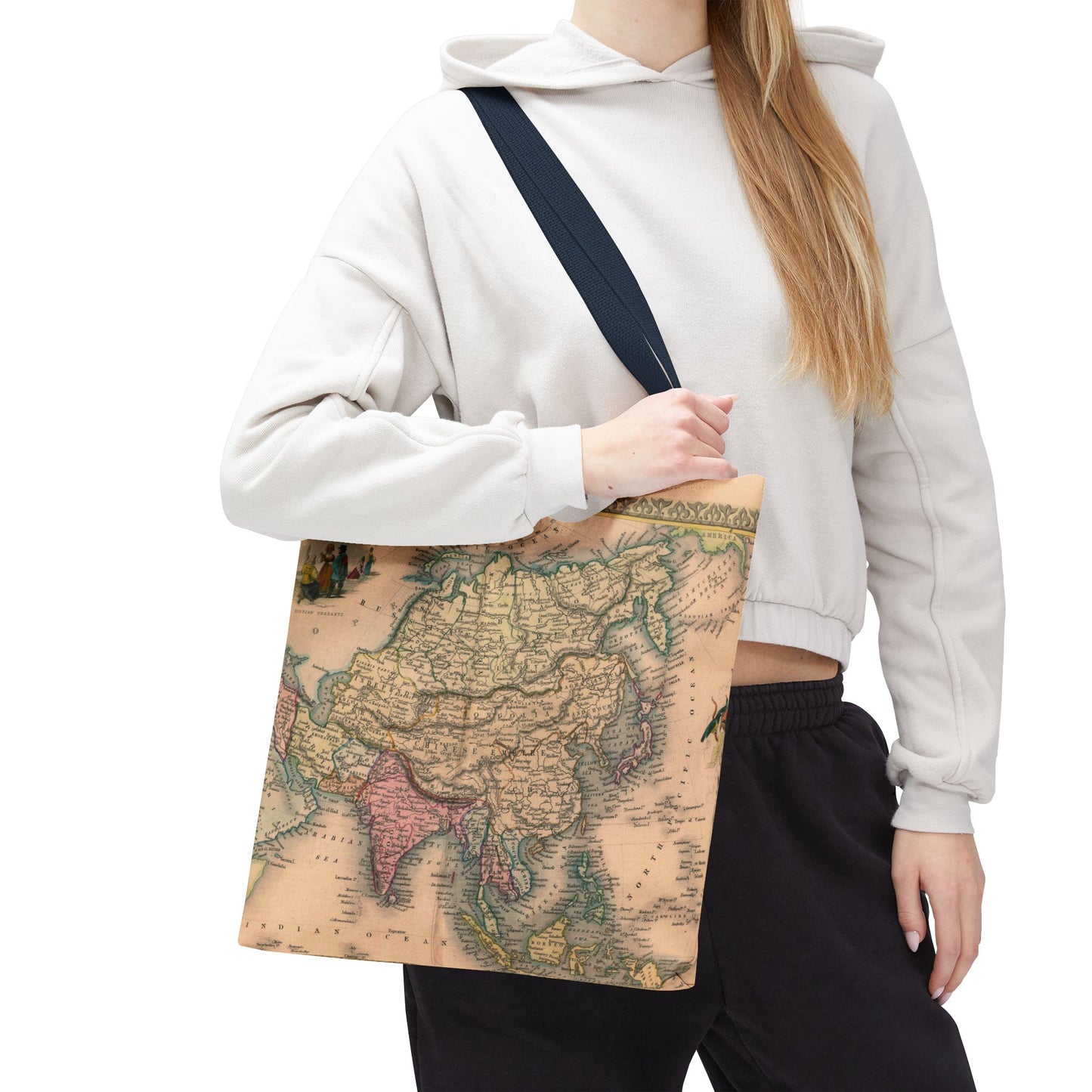 Vintage Map of Asia Tote Bag 3 Sizes