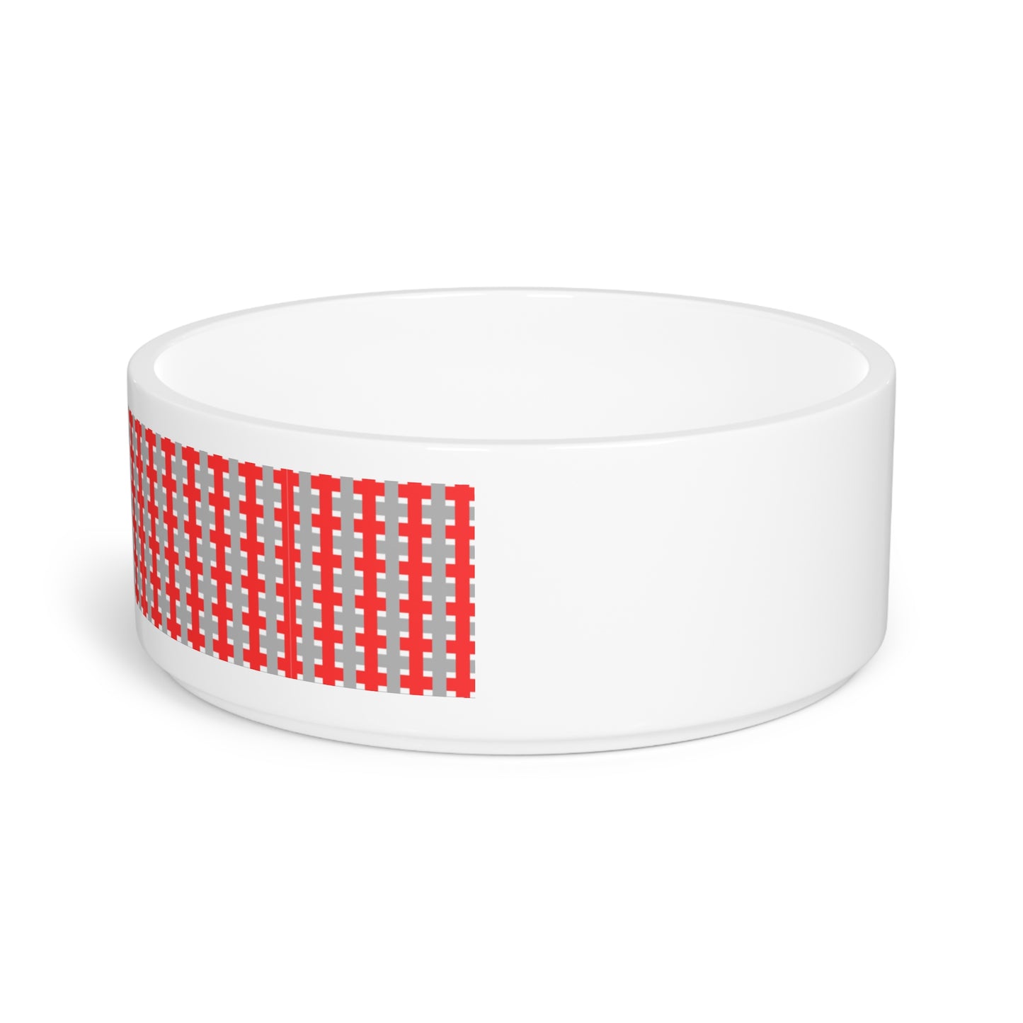 Highland Red Plaid Pet Bowl — Ceramic Dog & Cat Food Water Dish