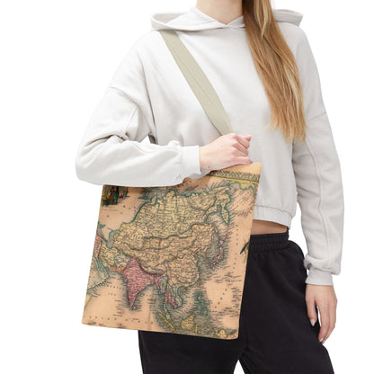 Vintage Map of Asia Tote Bag 3 Sizes