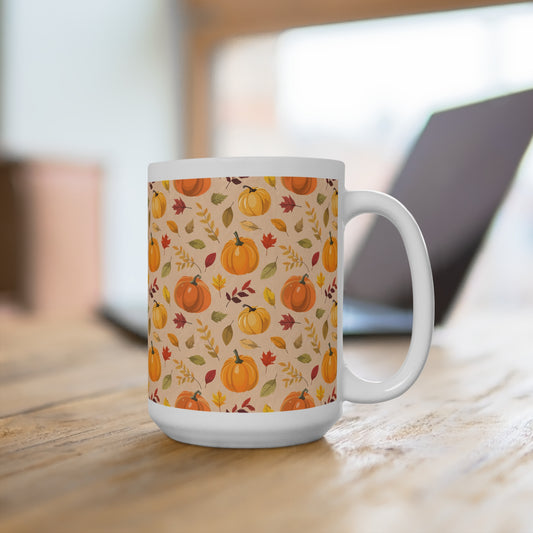 Autumn Harvest Pumpkin Mug 15 oz Gift for Fall Lover Gift for Her