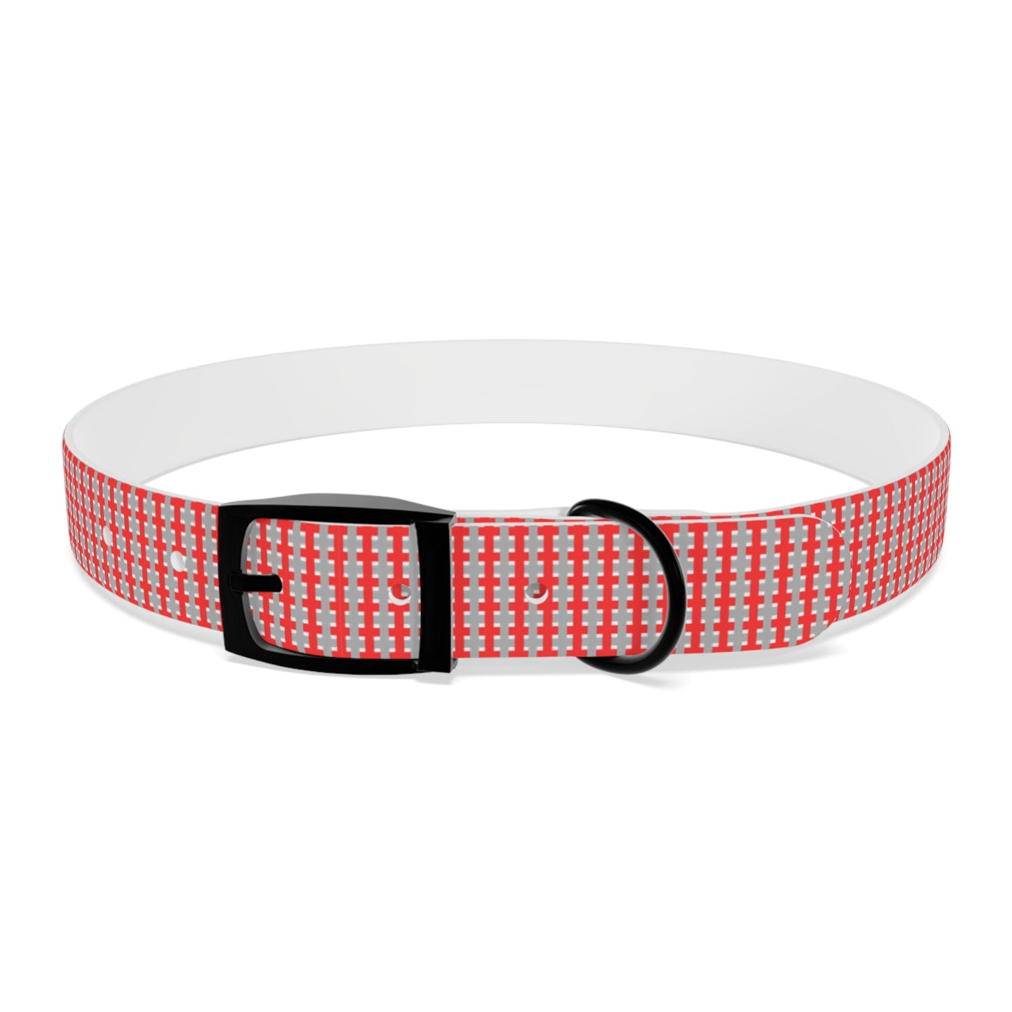 Highland Red Plaid Personalized Dog Collar — Custom Name & Phone Number