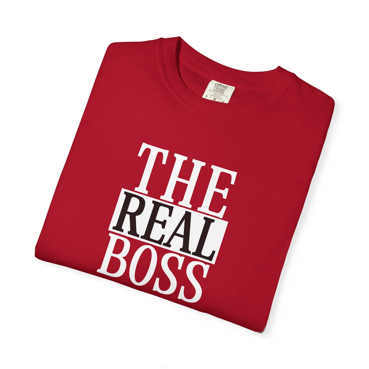 THE REAL BOSS Graphic T-Shirt — Minimalist Tee with Bold Text