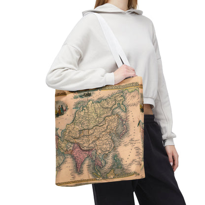 Vintage Map of Asia Tote Bag 3 Sizes