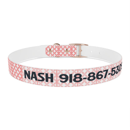 Personalized Pink Geo Dog Collar — Custom Name & Phone Number