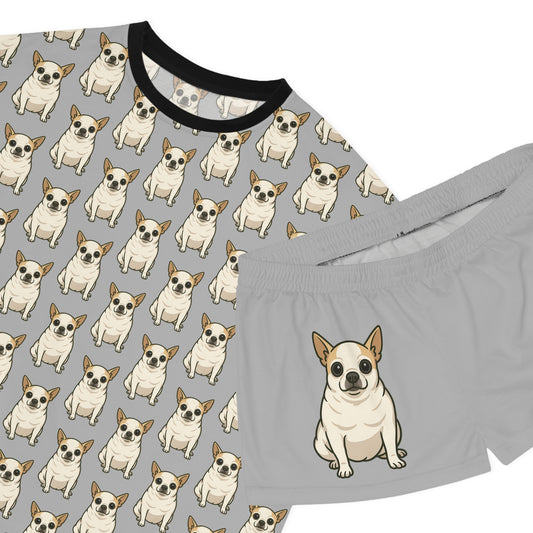 Cute Dog Print Women's Short Pajama Set | Fun Sleepwear, Dog Lover Gift, Relaxation Outfit, Cozy Nights, Pet-Themed Loungewear
