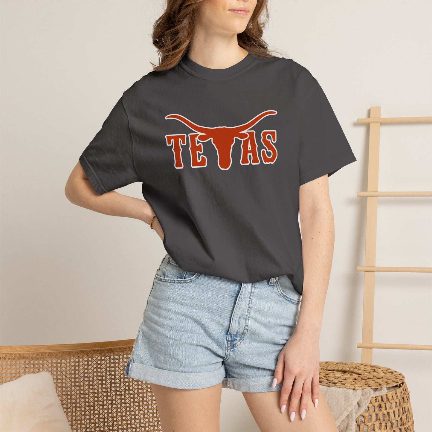 Texas Longhorns Graphic T-Shirt — Burnt Orange "TEXAS" with Longhorn Logo