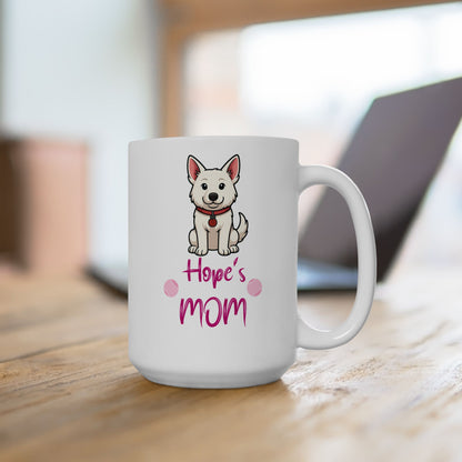 White German Shepherd Ceramic Mug for Coffee Lovers, Tea Enthusiasts, Gift for Friends, Cute Kitchen Decor, Springtime Drinkware