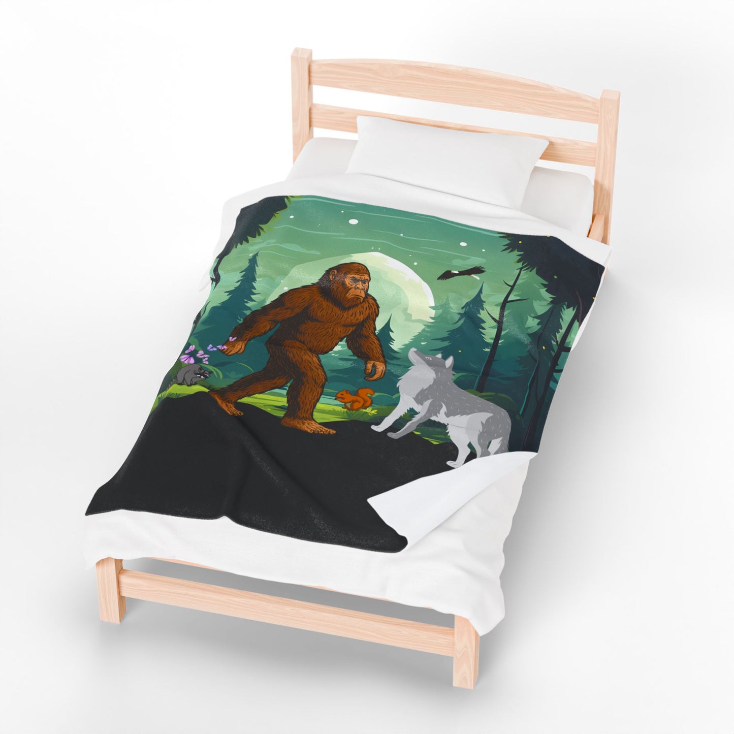 Bigfoot Adventure Velveteen Plush Blanket