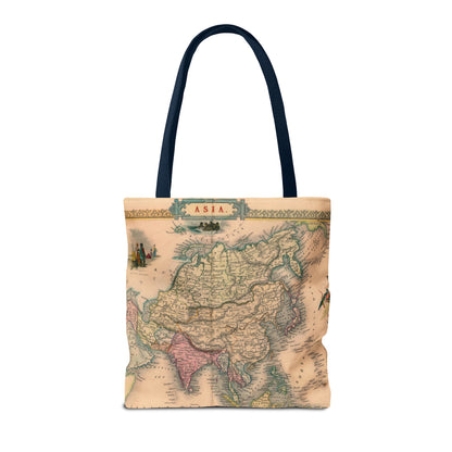 Vintage Map of Asia Tote Bag 3 Sizes