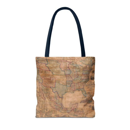 Vintage United States Map Tote Bag  Distressed Antique World Map All-Over Print Tote