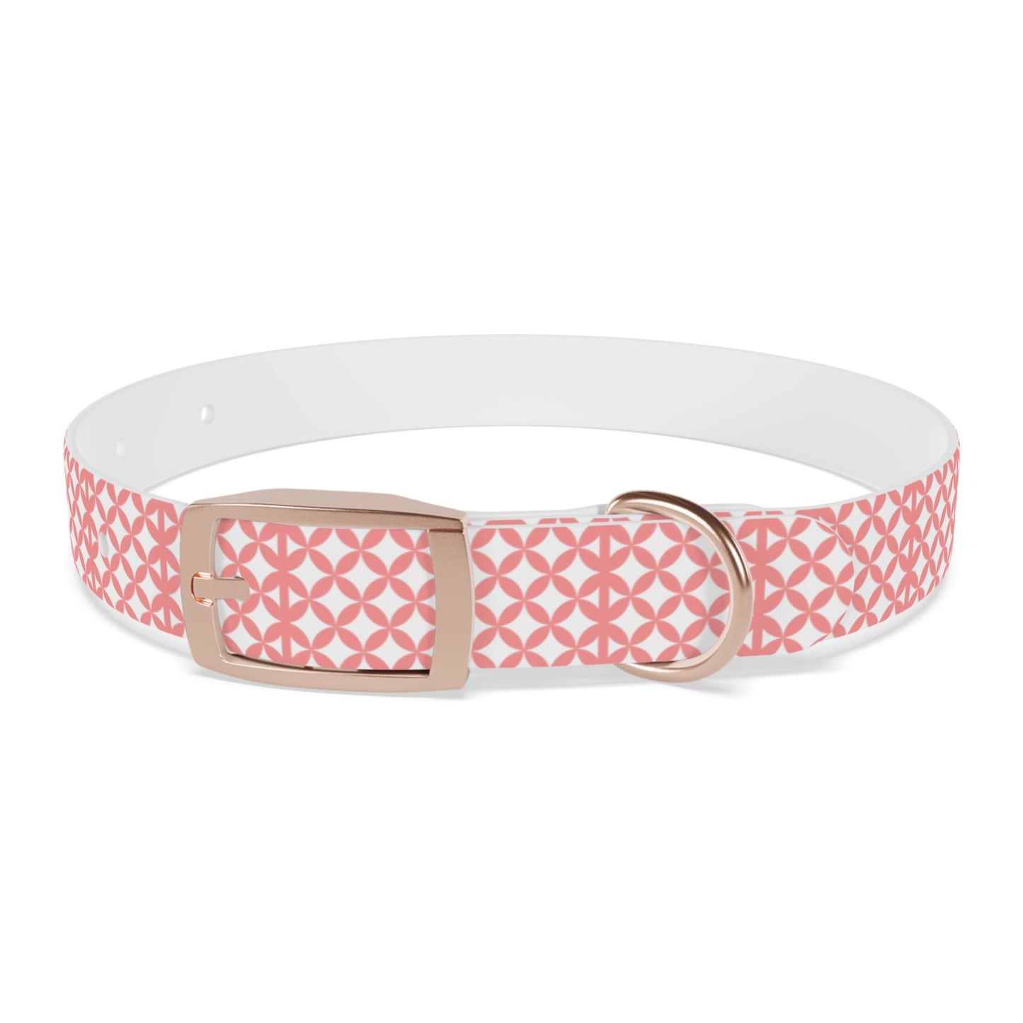 Personalized Pink Geo Dog Collar — Custom Name & Phone Number