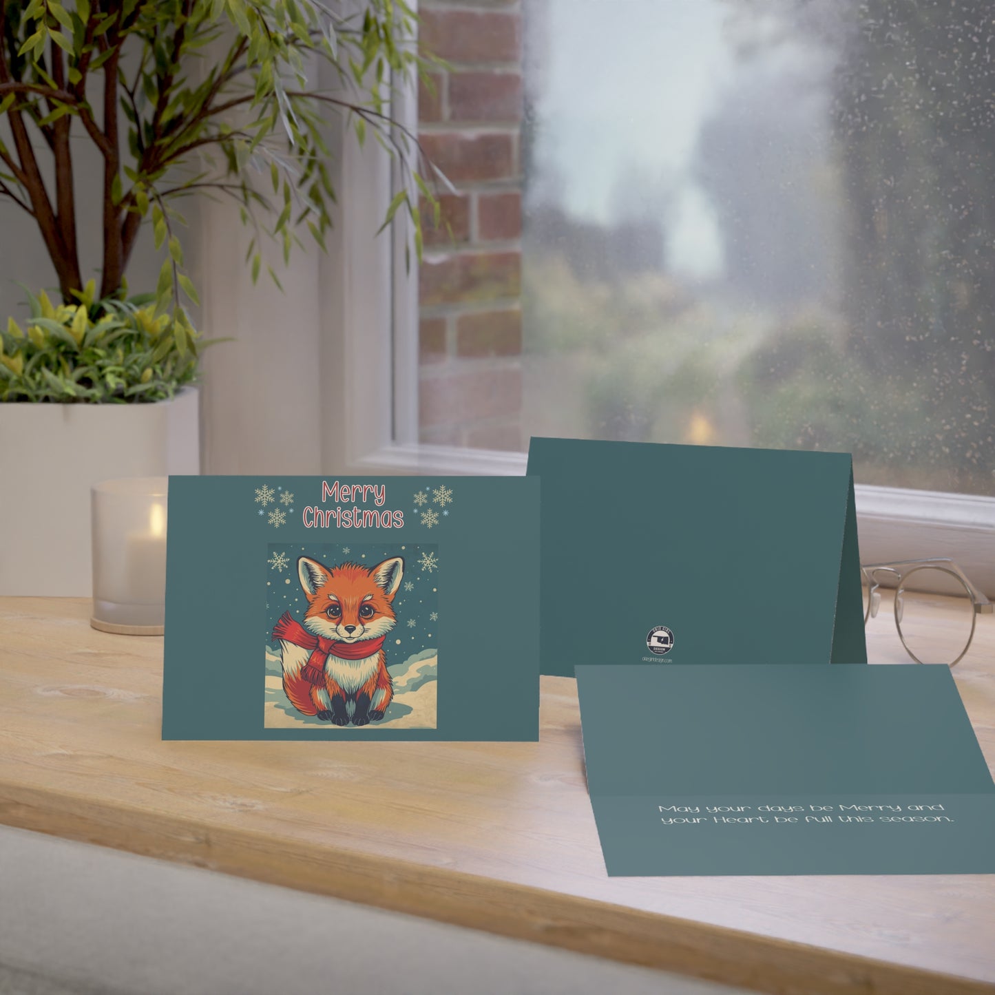 Festive Fox Greeting Cards - Merry Christmas Collection (1, 10, 30, 50pcs)