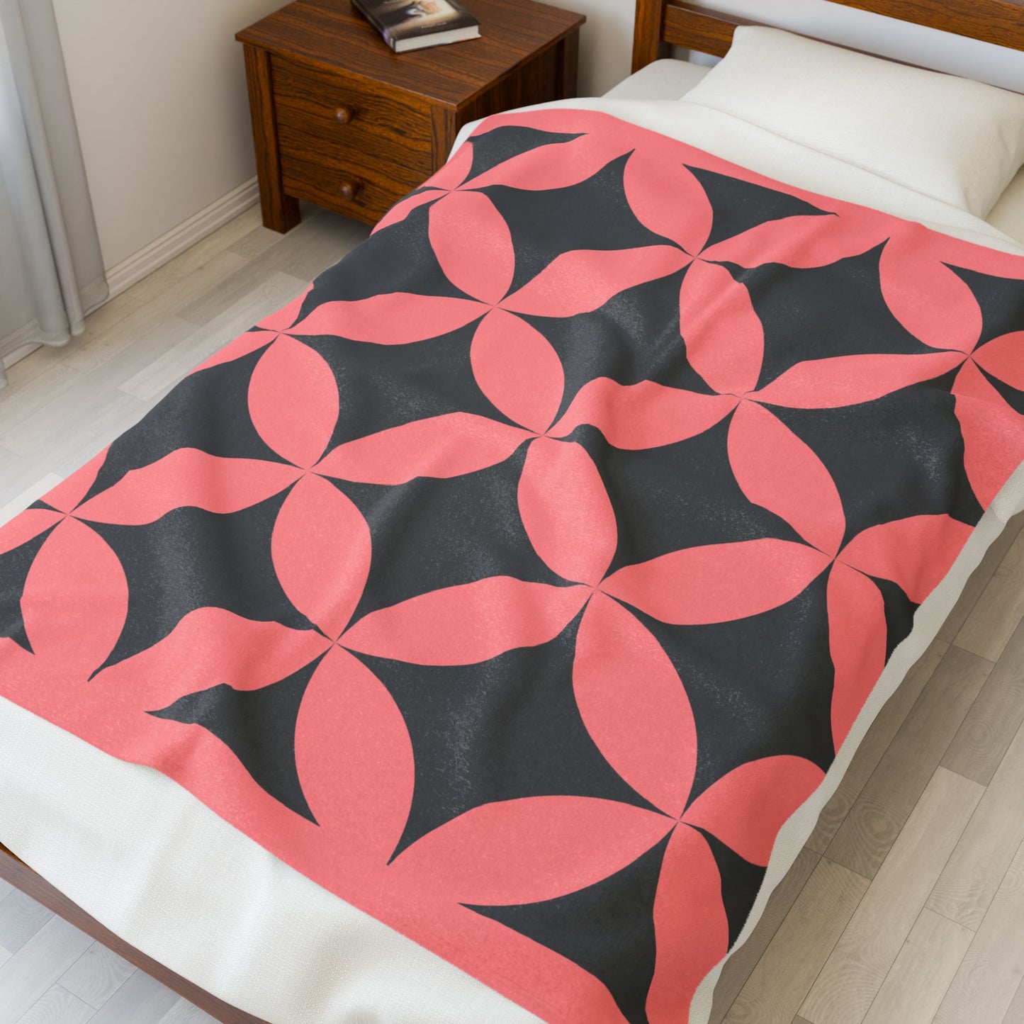 Cozy Velveteen Plush Blanket - Stylish Modern Pattern for Comfort and Warmth