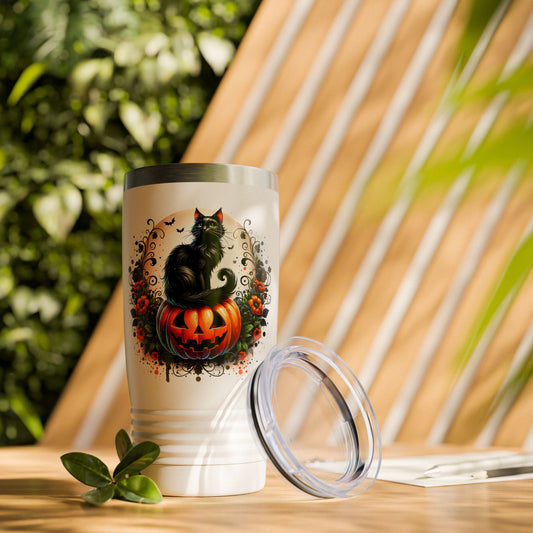 Halloween Black Cat 20oz Tumbler Trick or Treating, Spooky Season, Gift for Cat Lovers, Travel Mug