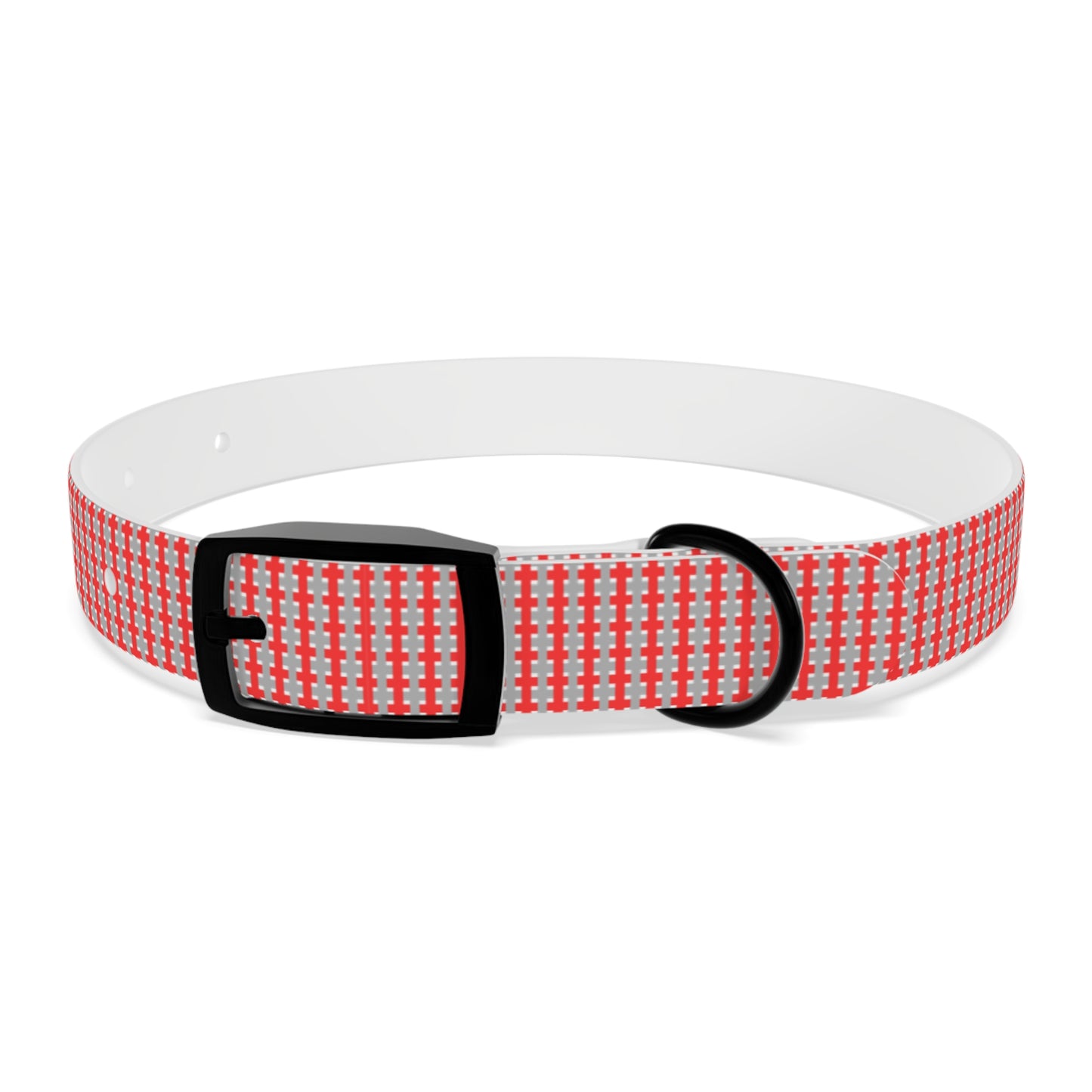 Highland Red Plaid Personalized Dog Collar — Custom Name & Phone Number