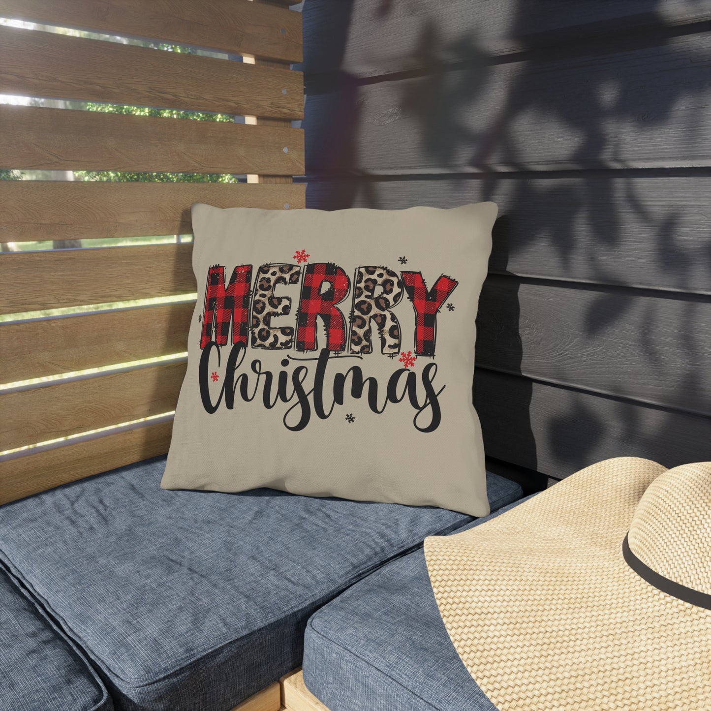 Merry Christmas Buffalo Plaid & Leopard indoor - Outdoor Pillow