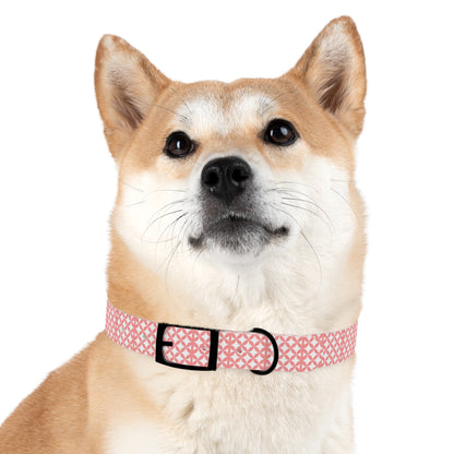 Personalized Pink Geo Dog Collar — Custom Name & Phone Number