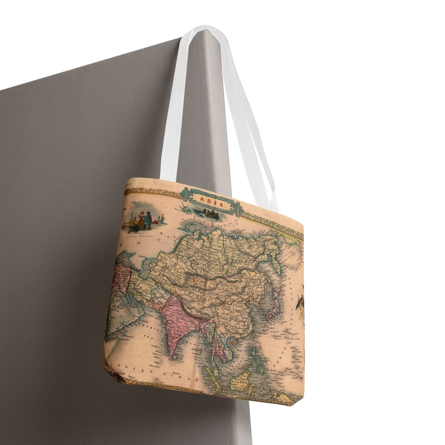 Vintage Map of Asia Tote Bag 3 Sizes