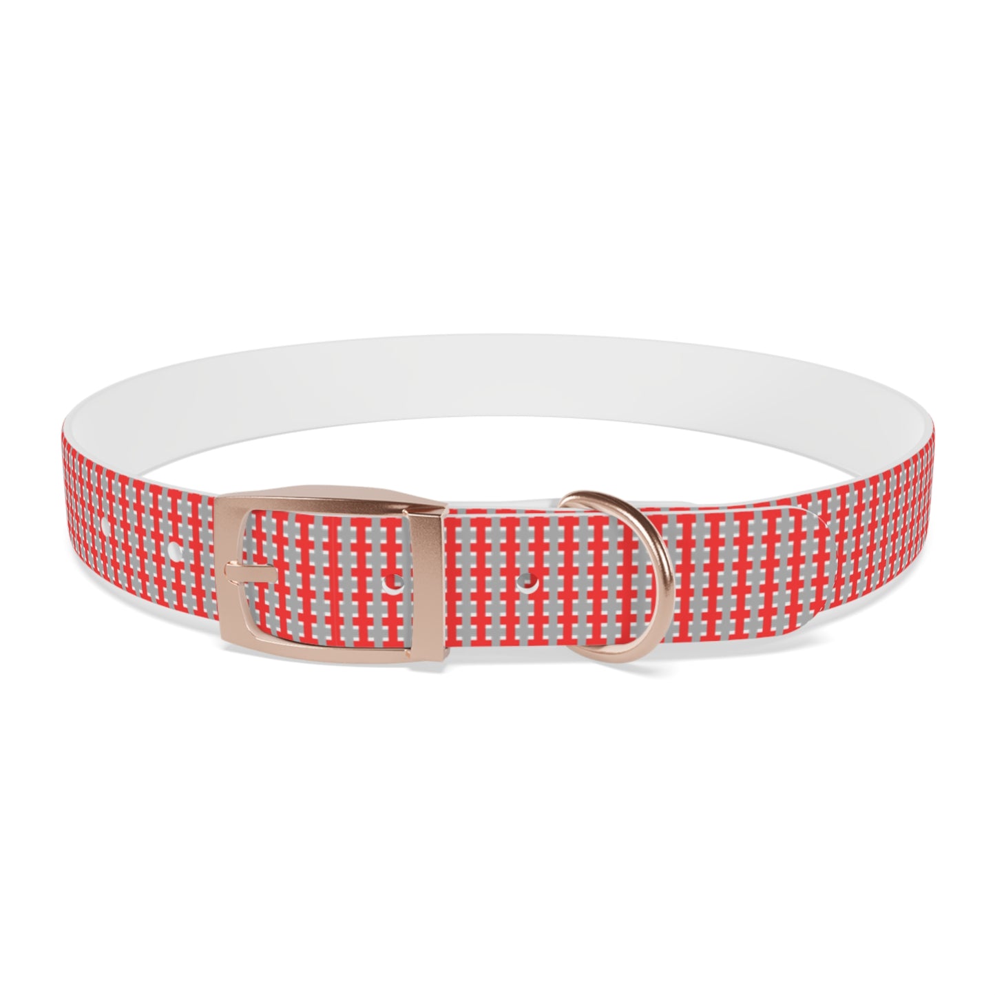Highland Red Plaid Personalized Dog Collar — Custom Name & Phone Number