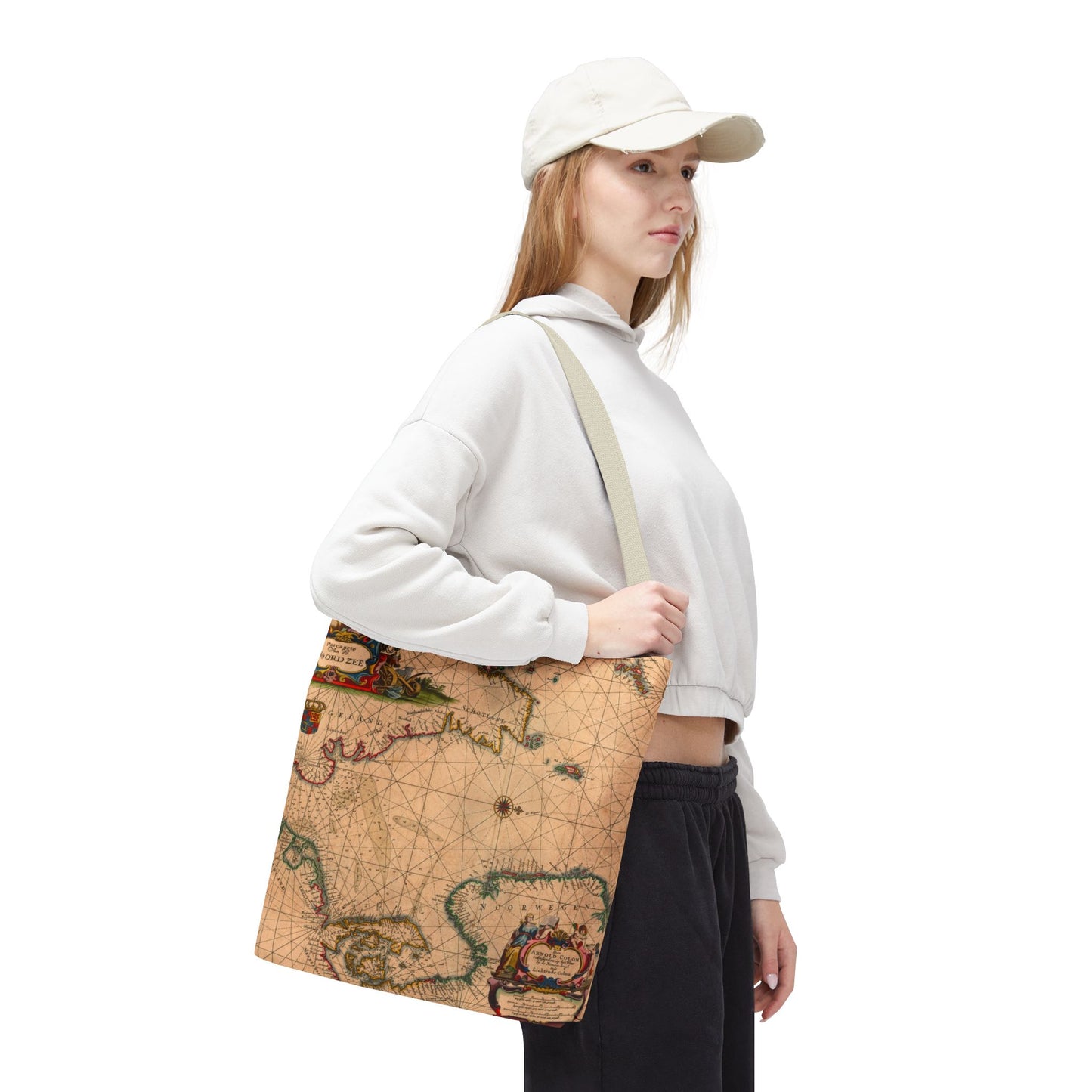 Vintage Nautical Sea Chart Pascaerte Van De Noordzee Tote Bag