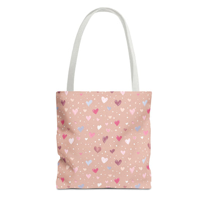 Pink Blush Heart Pattern Tote Bag