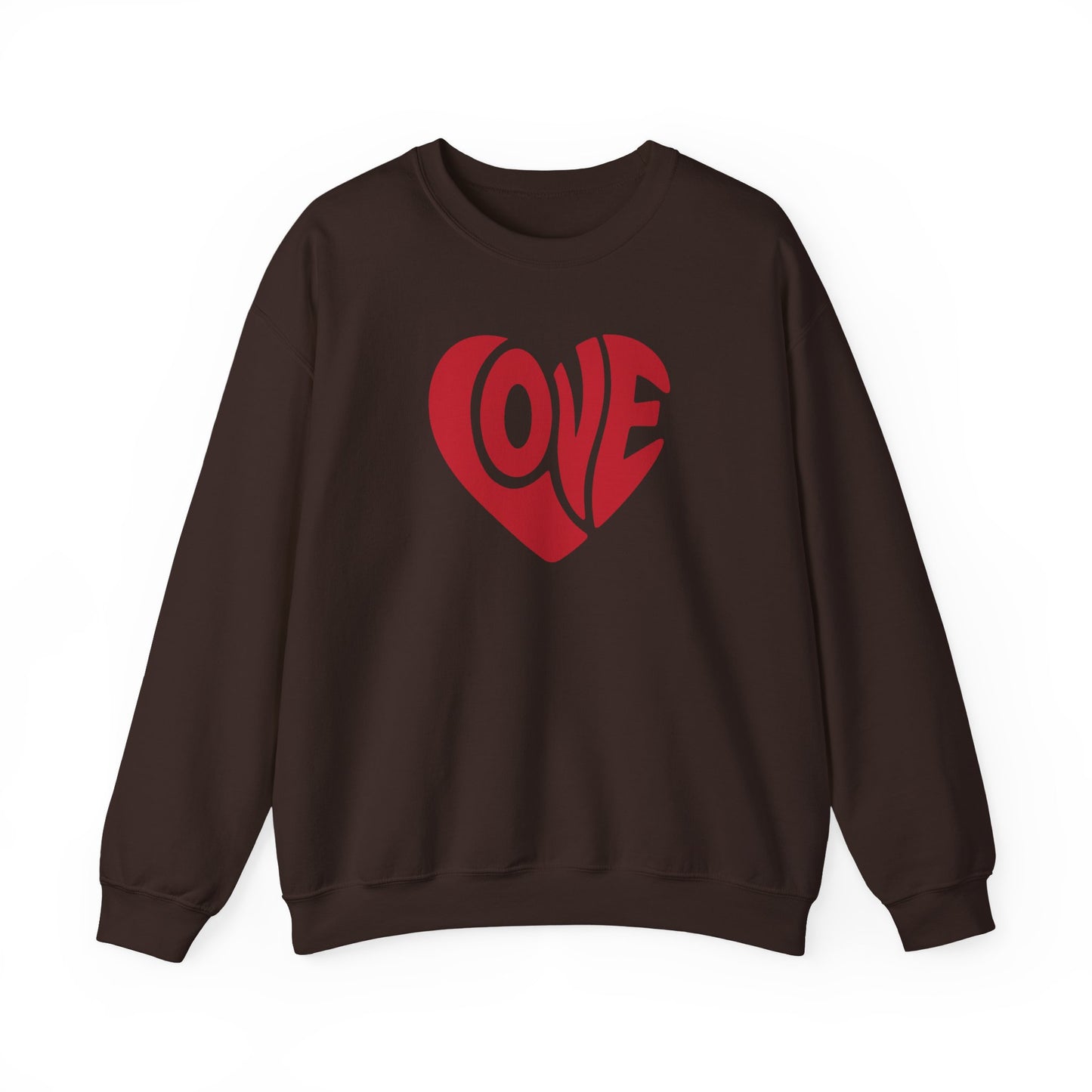 Love Heart Crewneck Sweatshirt — Retro Red Valentine Pullover