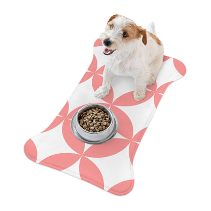 Modern Pink Geometric Pet Feeding Mat — Non-Slip Dog & Cat Placemat