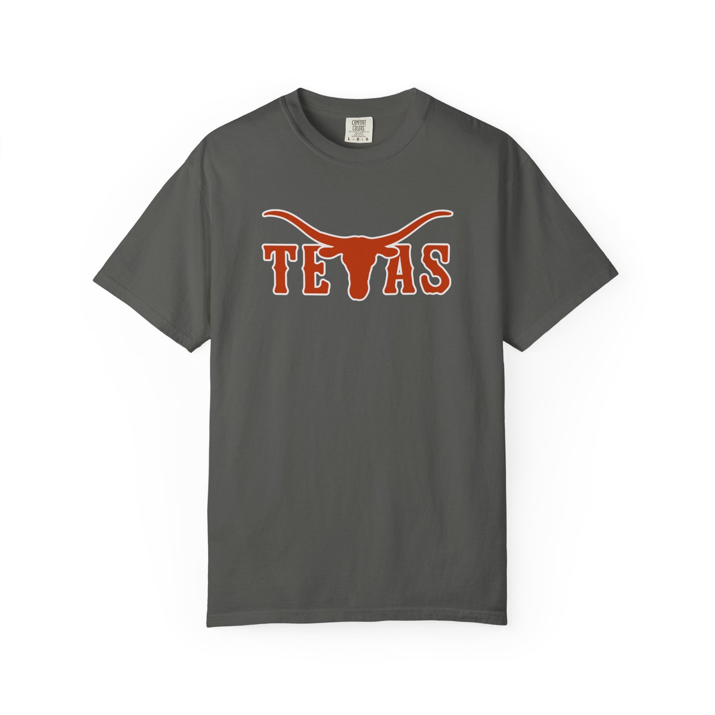 Texas Longhorns Graphic T-Shirt — Burnt Orange "TEXAS" with Longhorn Logo