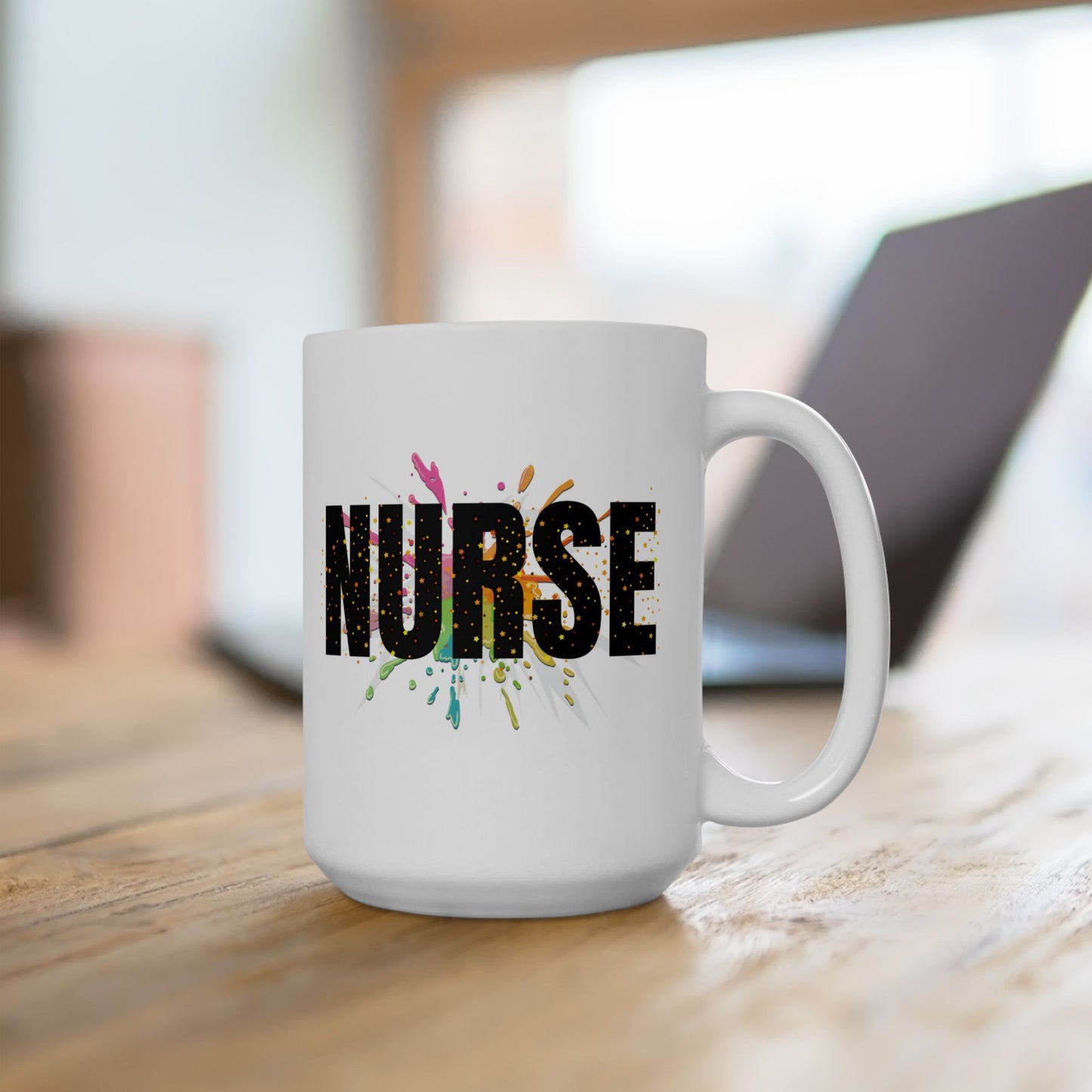 Splatter Paint NURSE 15oz White Coffee Mug