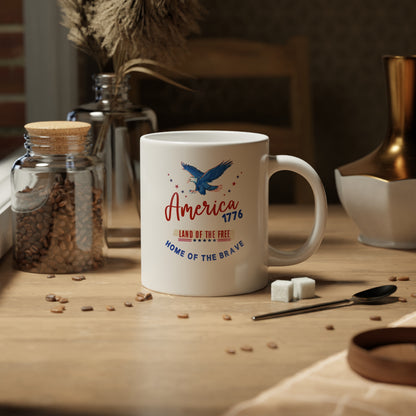 American Eagle Patriotic 20oz Jumbo White Mug