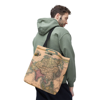 Vintage Map of Asia Tote Bag 3 Sizes