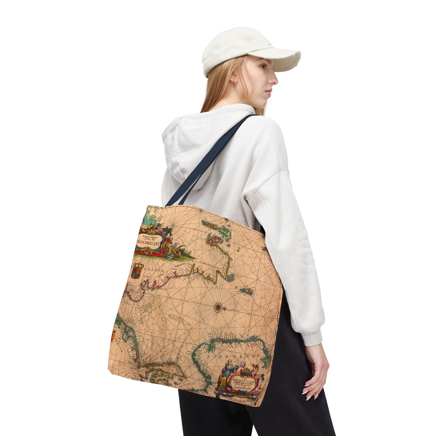 Vintage Nautical Sea Chart Pascaerte Van De Noordzee Tote Bag