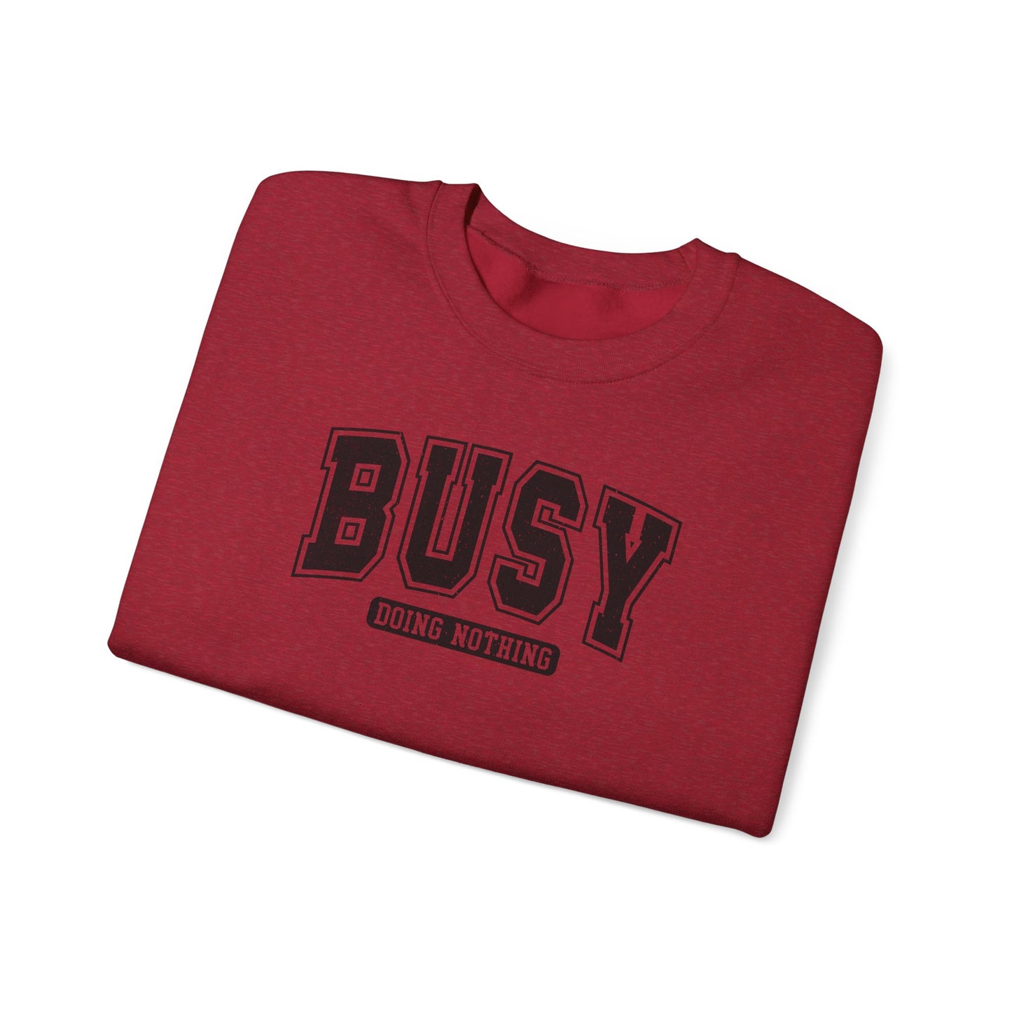 Busy Doing Nothing Cozy Crewneck Sweatshirt