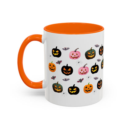 Spooky Pumpkin Accent Coffee Mug - Halloween Decor, Autumn Gift, Fall Kitchenware, Unique Coffee Cup, Trick or Treat